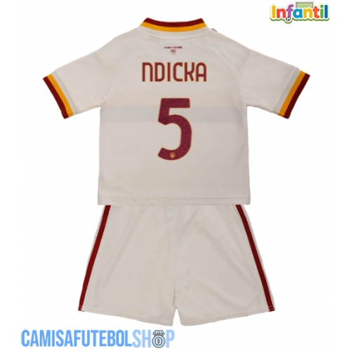 Camisa de time de futebol AS Roma Evan Ndicka #5 Replicas 2º Equipamento Infantil 2026-27 Manga Curta (+ Calças curtas)